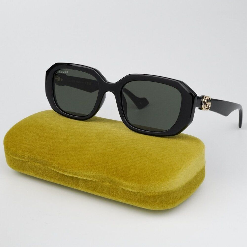New Gucci Gg1535s 001 Black Grey Women Geometric Sunglasses Gg 1535s